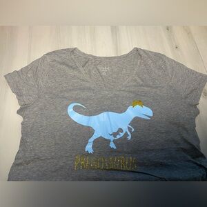 Gray Dinosaur Graphic maternity Shirt